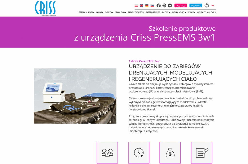 Szkolenie Produktowe Z Urz dzenia Criss PressEMS 3w1 CRISS Szkolenie Produktowe Z Urz dzenia Criss PressEMS 3w1 CRISS